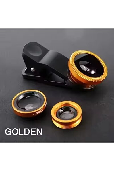 Choice3 Gold 3in1 Fisheye Wide Angle Micro Camera Lens for iPhone Redmi 3in1 ...