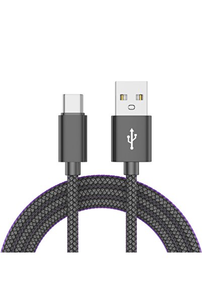 Choice21 1m BK Nylon Data Cable Fast Charger USB A to Type C Charging Cable F...
