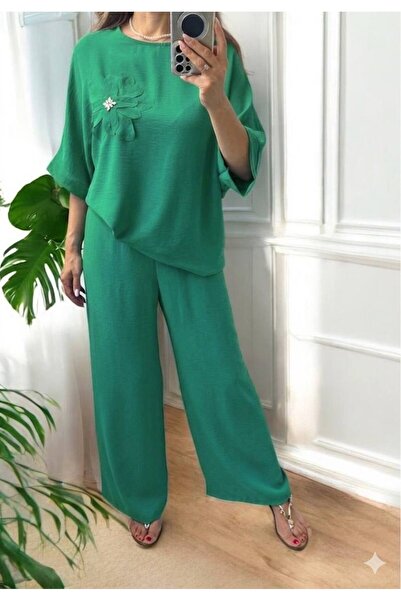 Azara Compleu accesorizat subtire - Verde