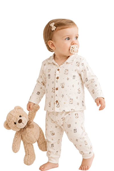 Divonette Unisex Baby Cute Cow and Milk Themed Printed Buttoned Collar Pajama...