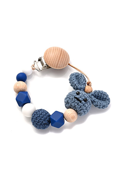 choice2 Color 2 New Baby Wooden Pacifier Clip Wood Crochet Rabbit Teething So...