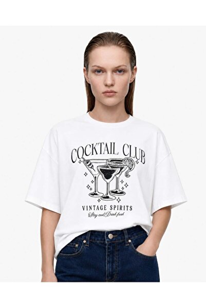 HAKKE Coctail Club Printed Oversize T-Shirt