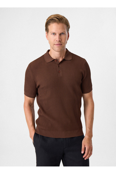Back And Bond Brown Men's Regular Fit Polo T-Shirt Btr4004000000