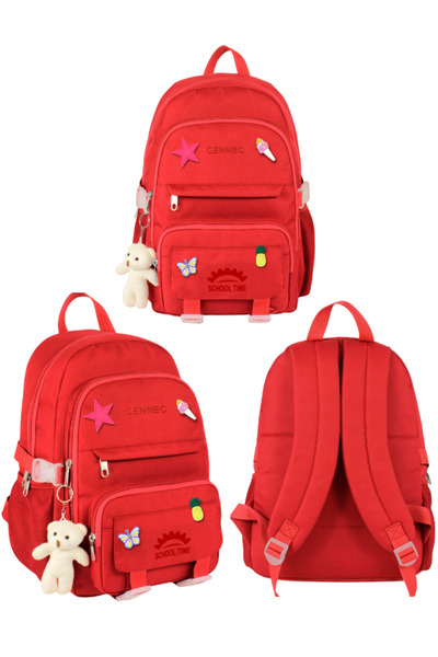 ÜMİT ÇANTA Cennec Multi-Compartment School Backpack Red