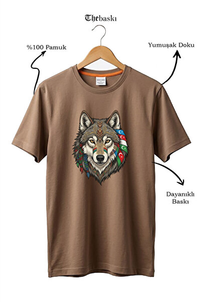 The Baski Wolf Figured Turkey Flag Gray Wolf Alpha Turkish Flag Printed 100% ...