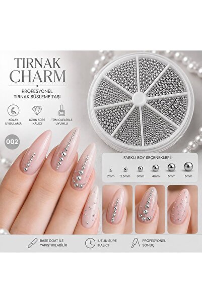 Venalisa 6 Bölmeli Yuvarlak Havyar Nail Art Tırnak Süsleme Charm