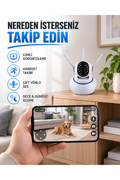 Lisinya Akıllı IP Güvenlik Kamerası – 1080P HD, Gece Görüşlü, Hareket Algılam...