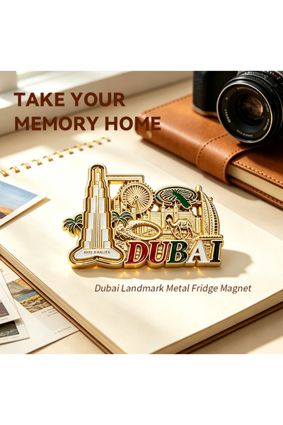 NUJET R491 City landmark metal refrigerator stereo relief Burj Khalifa Sailin...