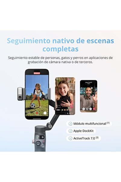 DJI Osmo Mobile 8 Gimbal Stabilizer for Phone, Native Tracking with Audio & Lighting, 360° Pan Rotation, Built-in Extension Rod & Tripod, 10h Battery, Extension Rod, Robust 3-Axis Stabilization