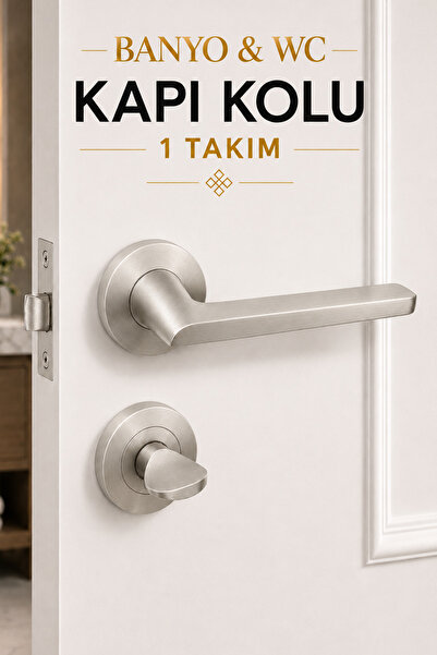 Badem10 (1 Takım) Hira Hayal Saten Renk Yuvarlak Rozetli Banyo WC Tuvalet Kap...