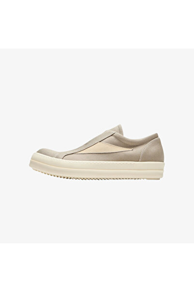 RICK OWENS Laceless Vintage Sneaks Dirty Pearl/Milk/Milk