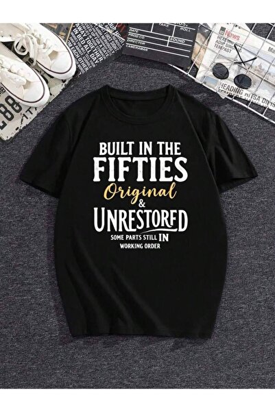 2BIR Plus Size Unisex "Built In The 50s Original Unrestored" Text Print Crewn...