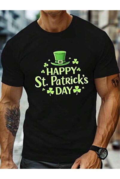 2BIR HAPPY St Patrick S DAY Print, 220g Pure Cotton, Casual Crew Neck, Perfec...