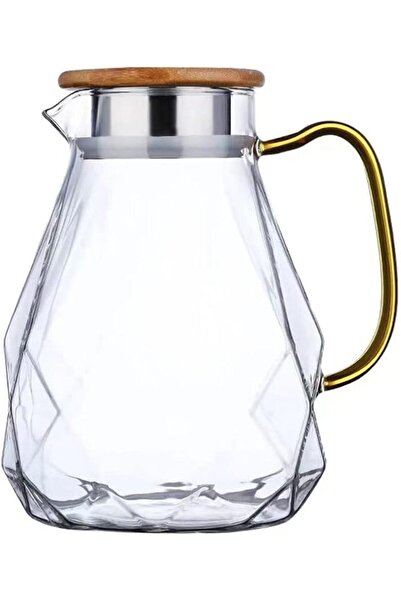 OtherMax Carafă (Decantor) din Sticlă Borosilicată cu Capac din Lemn 2,2L
