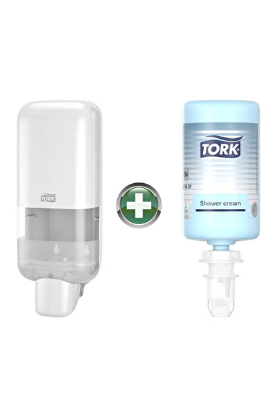 TORK Dozator de săpun și dezinfectant S4 White 564500 + 1 L Săpun lichid pent...