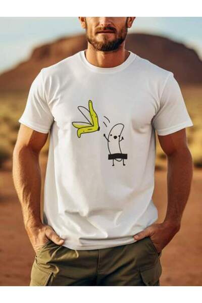 kai22 تي شيرت رجالي من Funny Banana برقبة دائرية مريح وقابل للتنفس، قمصان صيف...
