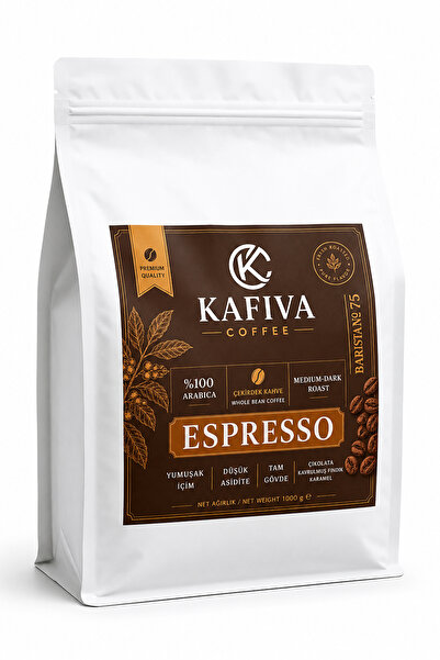 KAFİVA COFFEE Yumuşak İçim %100 Arabica Espresso Çekirdek Kahve 1 KG