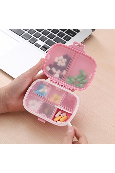 Arabest Portable Pill Box,8 Compartments,Double Sealed,Moisture Resistant Med...