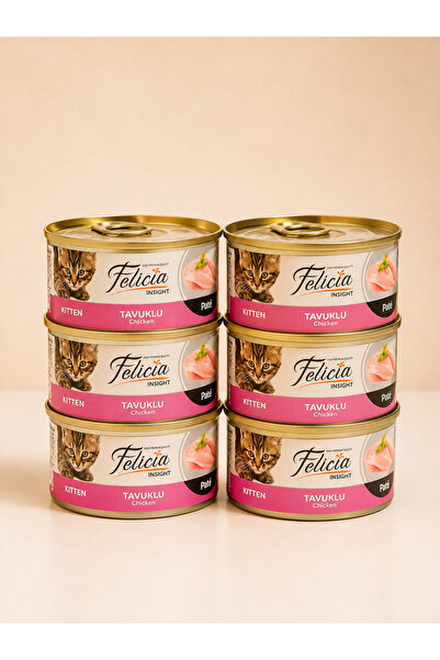 Felicia 6 li tavuklu kitten 85 gr Pate konserve