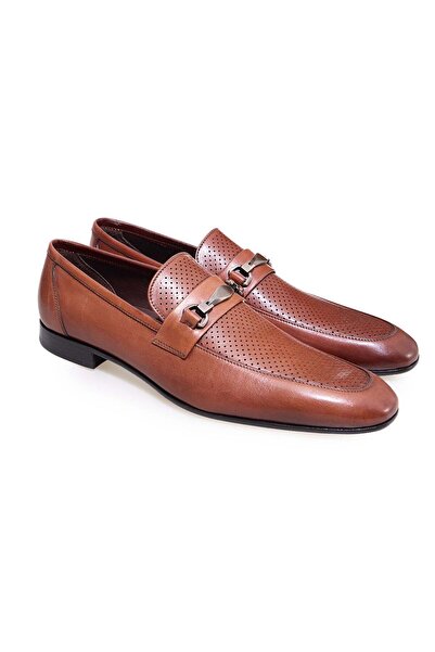 FRANCO CALVANI Brown Laceless Genuine Leather Leather Sole Men's Shoes