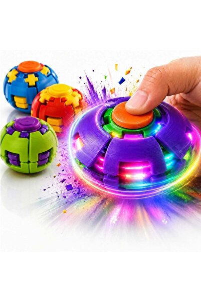 JML Spinner Minge Antistres cu Lumină LED Multicoloră 3D, 5,5 cm, Rotire Auto...