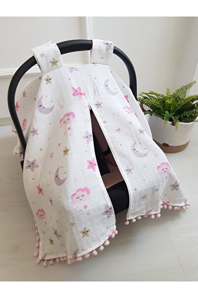 artıbebe Stroller Cover Muslin with Zipper Patterned 100% Cotton