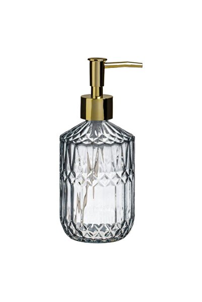 Zâna Casei Grey Glass Dispenser with Gold Pump for Liquid Soap 400ml
