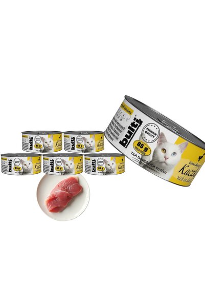 Bulti Hrană umedă completă pentru pisici, bogată în rață, conservă 6x85g