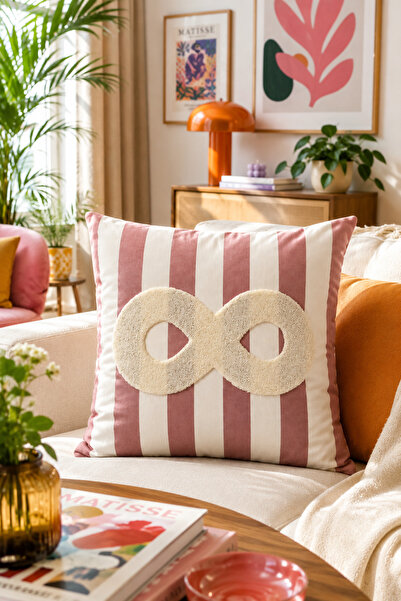 Pilloveland Punch Embroidered Throw Pillow Cover - 43*43 cm - - Pnk001