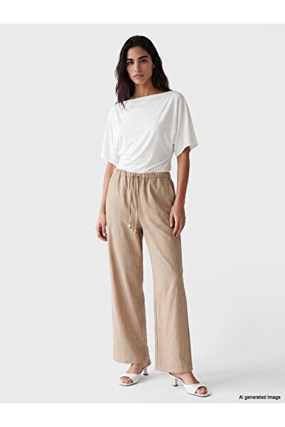 LC Waikiki Esvab • Modern & Distinctive Striped Modal Blend Women's Trousers