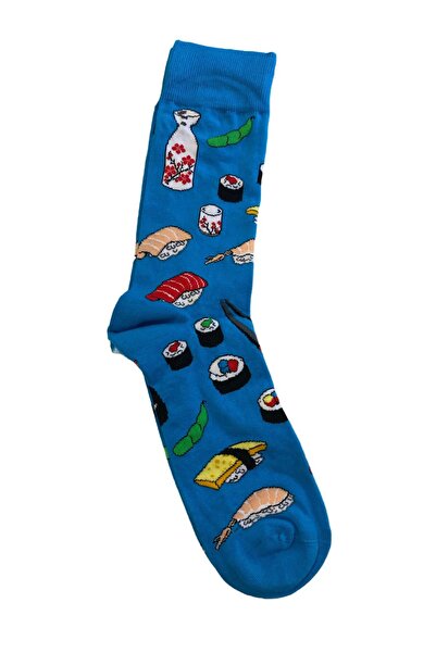TMR Quality Comfortable Breathable Blue Suzi Patterned Unisex Socks