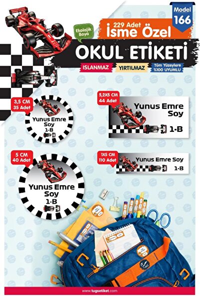 TUĞSET Okul Etiketi Kalem Defter Etiketi Özel İsim Yazılabilen Etiket Seti - İsimli Etiket OE166-OE166
