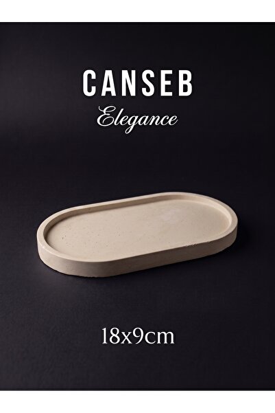 CANSEB Elegance 18x9cm - Antik Bej - Dekoratif Tepsi - El Boyaması İşçilik - ...