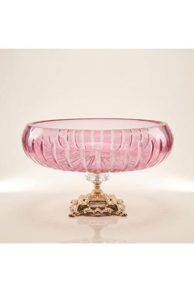 AKDEN STORE Crystal Cutting Decoration Handcrafted Avant-Garde Bowl 28 cm - A...