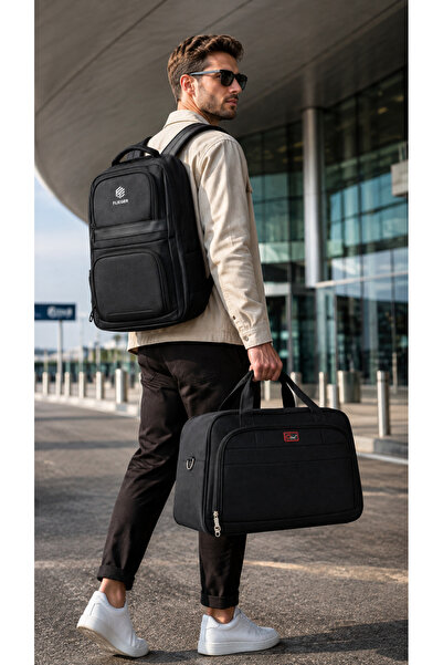 Generic Brand 2-Piece Black Travel Bag Set – 20 Inch Duffle Bag & 18 Inch Bac...