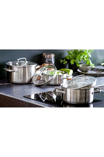 NO BRAND GreenPan Chef's Collection oală cu capac din oțel, 20 cm, 3 l, pentr...