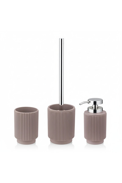 NO BRAND Set de baie cu 3 piese: accesorii pentru baie, dozator, pahar, perie