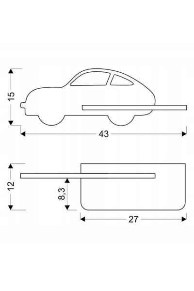 NO BRAND Aplică de perete auto 5W LED 4000K WL IQ Kids albastru