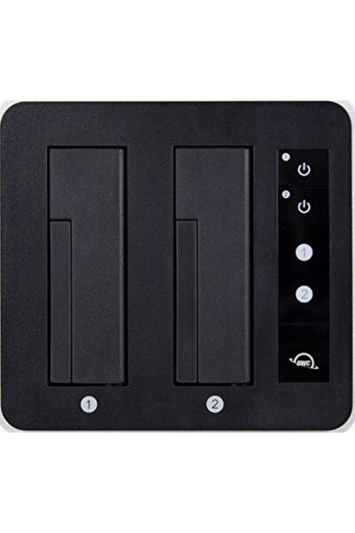 OWC Dock USB-C Dual Drive pentru hard disk-uri, argintiu-negru