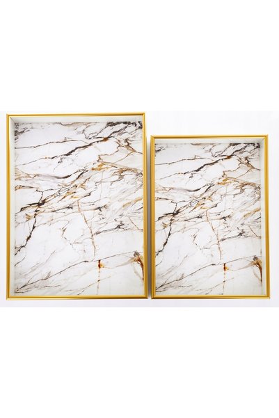 NO BRAND Tavă decorativă albă, decorațiune cameră, cadou glamour, set complet