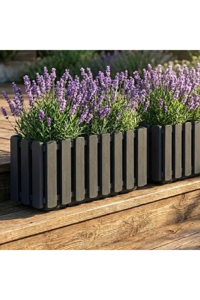 NO BRAND GHIVECI-LADĂ DE 37x17 CM PENTRU FLORI DE BALCON, LADĂ GRI PENTRU TERASĂ