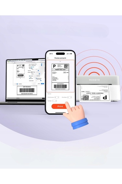 NO BRAND MUNBYN BLUETOOTH 2 ÎN 1, IMPRIMANTĂ TERMICĂ, Aparat de etichetat, Im...