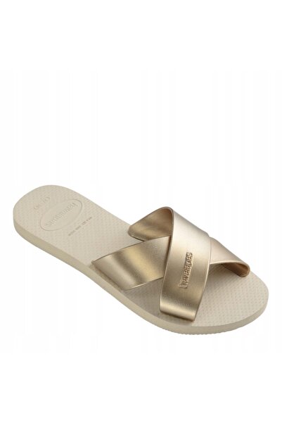 NO BRAND Șlapi pentru femei Havaianas Aqua Metallic bej 41/42 EU