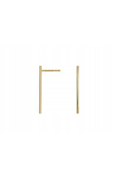 NO BRAND Cercei de damă din argint placat cu aur, tip tub simplu, de 2cm, cu ...