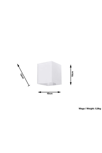 Sollux Lighting Aplică de perete albă, cub, cu iluminare sus-jos, pentru livi...
