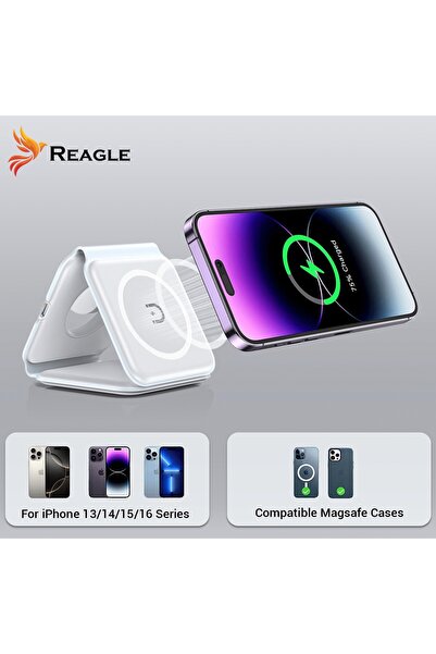 NO BRAND ÎNCĂRCĂTOR INDUCTIV WIRELESS PLIABIL 3 ÎN 1 MAGSAFE 15W PENTRU IPHON...
