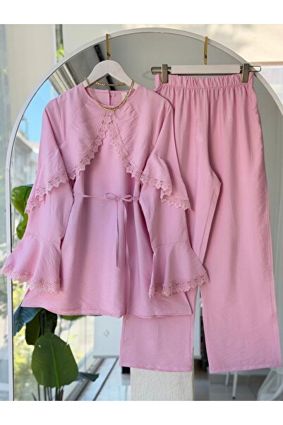 MODA VEDAT Kadın Tunik Detaylı Pantolon Takım -0600