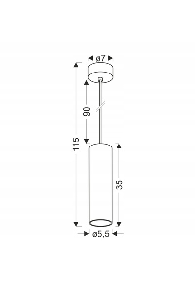 NO BRAND Candellux Conti, lampă suspendată tubulară, negru/lemn, 1xGU10, 15 W...