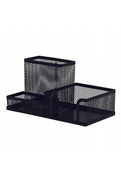 Q-Connect Organizator de birou metalic negru tip grilă cu 3 compartimente x 4...