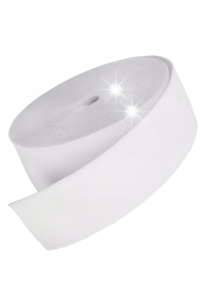 NO BRAND Elastic plat de modă 80 mm - 25 metri ALB 8cm